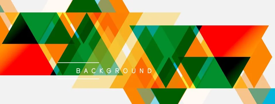 Abstract geometric pattern. Bright triangles overlap creating dynamic colorfu Illustrazione stock