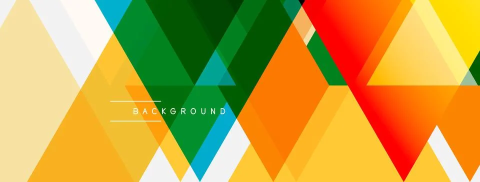 Abstract geometric pattern. Bright triangles overlap, creating dynamic colorf Stock Illustration
