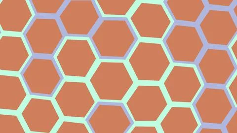 Abstract geometric pattern with brown and blue hexagons Illustrazione stock