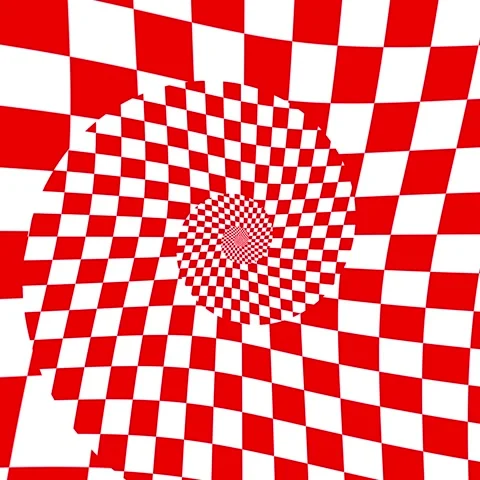 Abstract geometric pattern with a checkered design in red and white, center.. Stock Footage 305717854