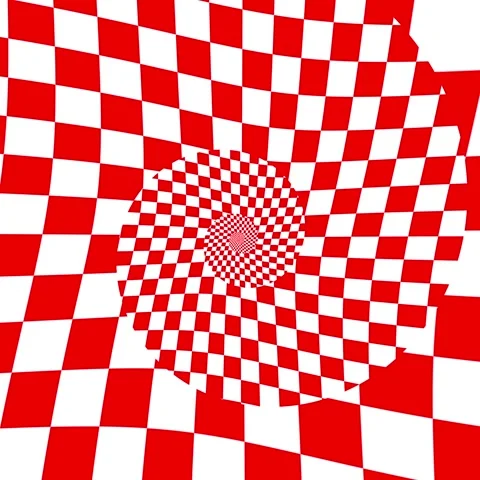 Abstract geometric pattern with a checkered design in red and white, center.. Stock Footage 305717916