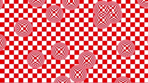 Abstract geometric pattern with a checkered design in red and white. The re.. Stock Footage 305717919