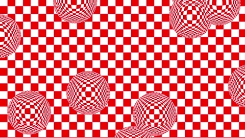 Abstract geometric pattern with a checkered design in red and white. The re.. Video stock 305717923