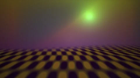 Abstract geometric pattern with checkered floor and colorful lighting effects Stock Footage 335504195