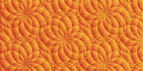 Abstract geometric pattern circle floral design colorful orange background Stock Illustration