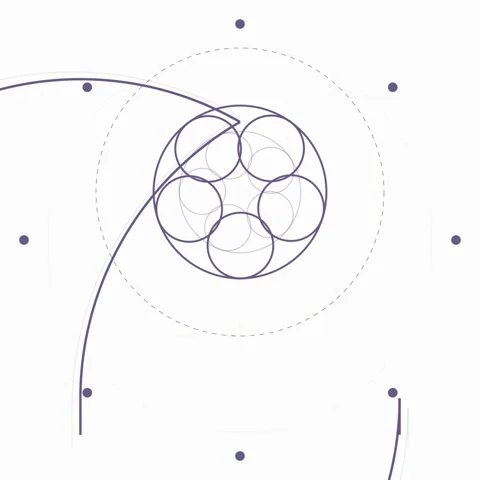 Abstract Geometric Pattern with Circles and Dots - Minimalist Design 스톡 동영상 347809441