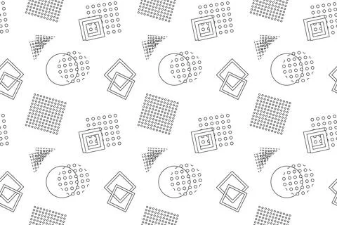 Abstract Geometric Pattern with Circles and Squares Illustrazione stock