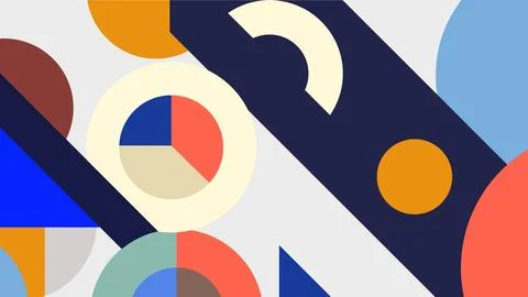 Abstract geometric pattern with circles and arcs abstract background pie char Ilustración de archivo