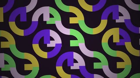 Abstract geometric pattern with circles and swirling shapes Stock Illustration