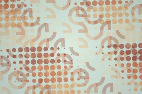 Abstract geometric pattern with circles and curves in beige Stock Photos