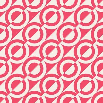 Abstract geometric pattern, circles aray in diagonal, red color seamless il.. Stock Illustration