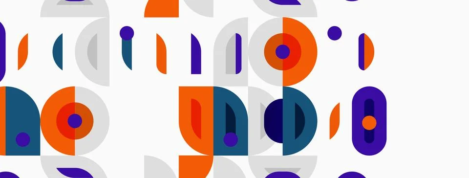 Abstract geometric pattern. Circles, arcs, shapes overlap creating modern d.. イラスト素材