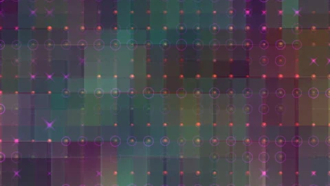 Abstract Geometric Pattern with Circles, Grids, and Vibrant Colors Stock Footage 308375811