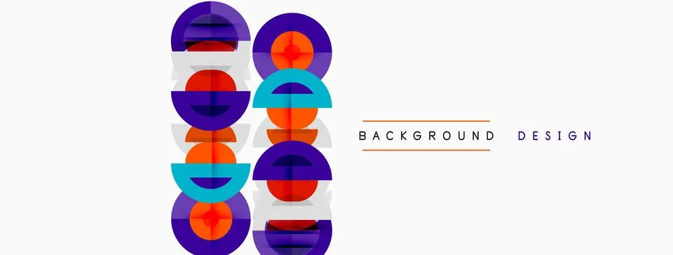 Abstract geometric pattern. Circles, lines create modern visual. White Stock Illustration