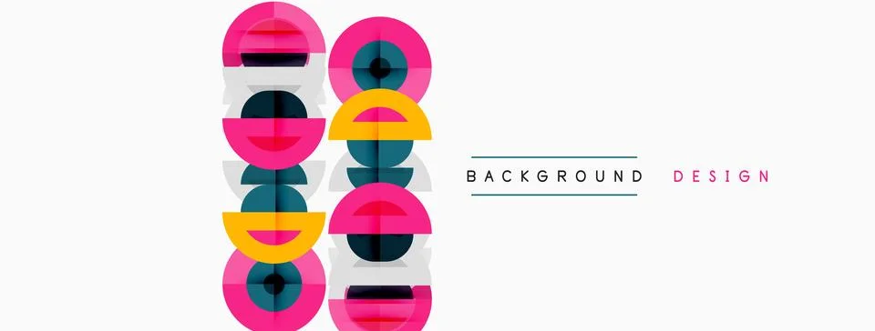 Abstract geometric pattern. Circles, lines create modern visual. Minimalist Stock Illustration