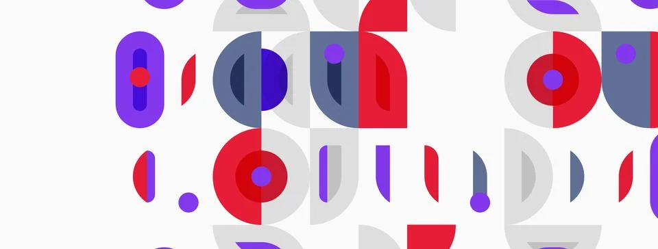 Abstract geometric pattern. Circles, ovals, rectangles overlap creating col.. Stockillustratie