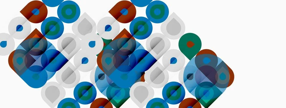 Abstract geometric pattern. Circles overlap, creating layered visual effect. イラスト素材