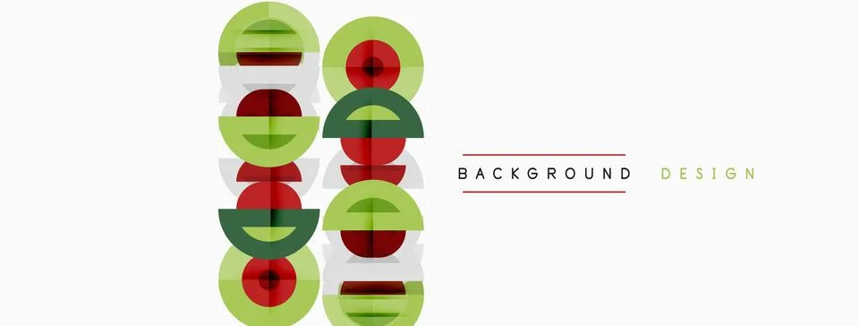 Abstract geometric pattern. Circles overlap, creating colorful vertical desig 库存插图