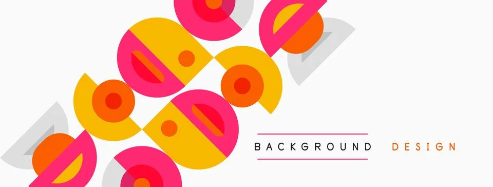Abstract geometric pattern. Circles overlap, creating dynamic visual texture. Illustrazione stock