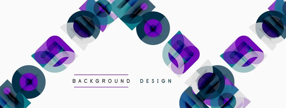 Abstract geometric pattern. Circles overlap creating colorful visual effect. 库存插图