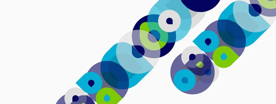 Abstract geometric pattern. Circles overlap, creating vibrant color blocks... Stock Illustration
