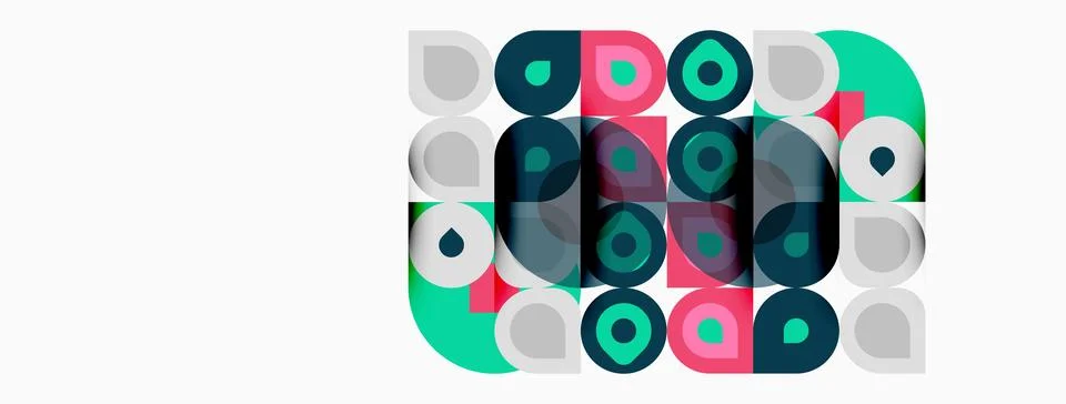 Abstract geometric pattern. Circles overlap, creating colorful visual texture 스톡 일러스트