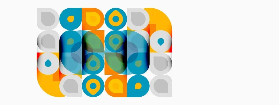 Abstract geometric pattern. Circles overlap, creating vibrant color blocks. Stockillustratie
