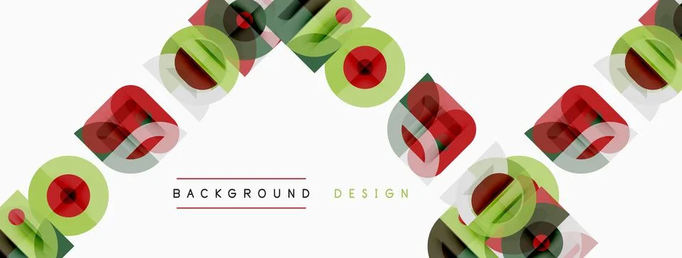 Abstract geometric pattern. Circles overlap, creating vibrant visual effect. イラスト素材