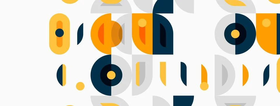 Abstract geometric pattern. Circles, rectangles overlap creating modern desig Stockillustratie