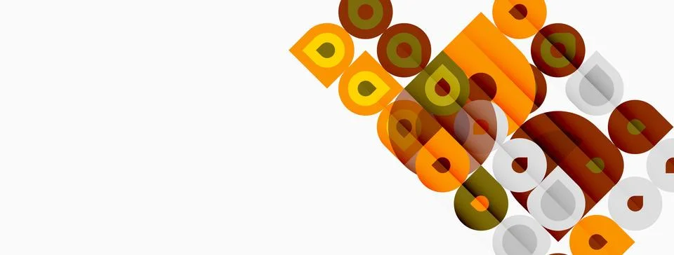 Abstract geometric pattern. Circles, rectangles overlap creating retro design 스톡 일러스트