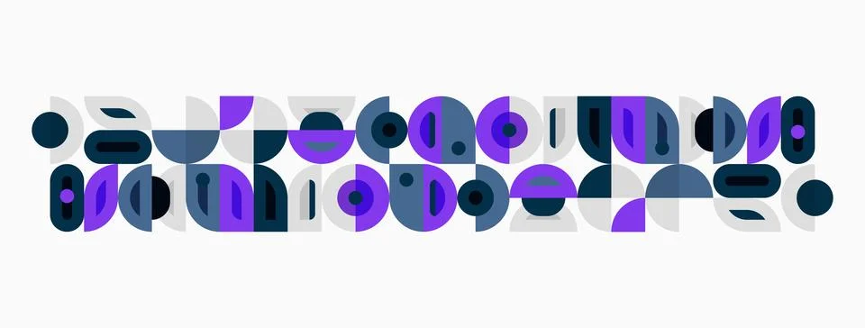 Abstract geometric pattern. Circles, rectangles, shapes overlap creating mode 스톡 일러스트
