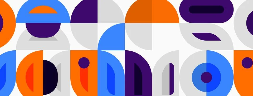 Abstract geometric pattern. Circles, rectangles overlap creating modern desig Stockillustratie