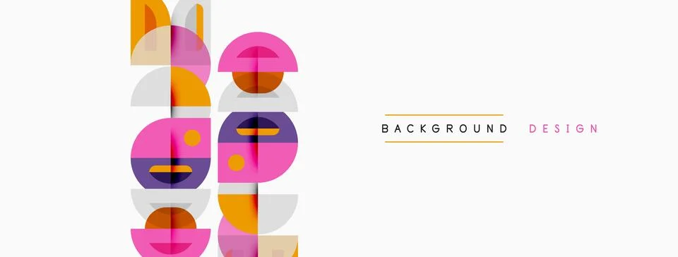 Abstract geometric pattern. Circles, rectangles overlap creating modern visua イラスト素材