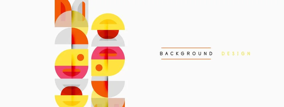 Abstract geometric pattern. Circles, rectangles overlap creating modern visua Stockillustratie