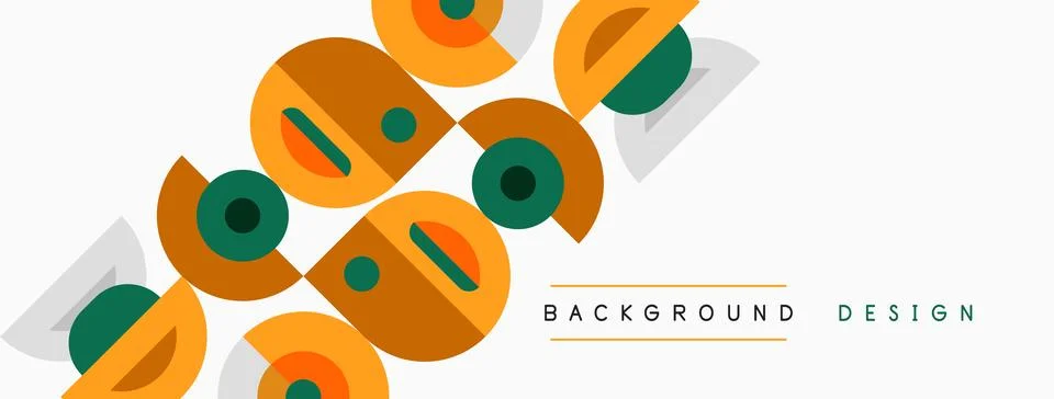 Abstract geometric pattern. Circles, rectangles overlap creating modern desig イラスト素材