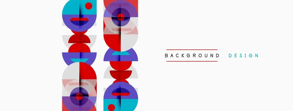 Abstract geometric pattern. Circles, rectangles overlap creating modern visua イラスト素材
