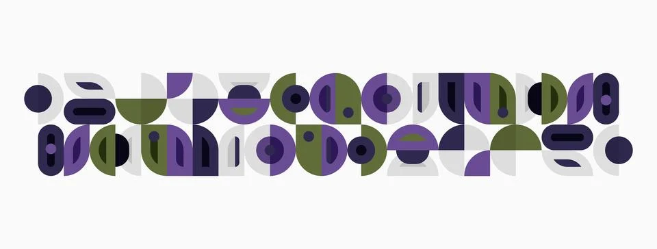 Abstract geometric pattern. Circles, rectangles, triangles form repeating 스톡 일러스트