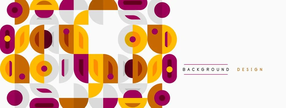 Abstract geometric pattern. Circles, rectangles overlap creating modern desig Stockillustratie