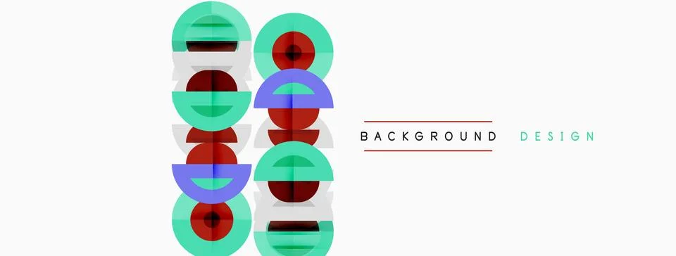 Abstract geometric pattern. Circles, rectangles overlap creating colorful Stockillustratie