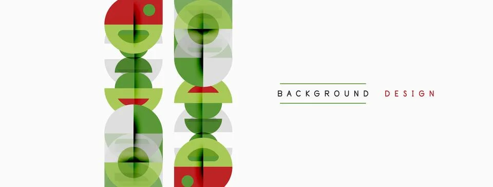 Abstract geometric pattern. Circles, rectangles overlap creating modern visua Stockillustratie