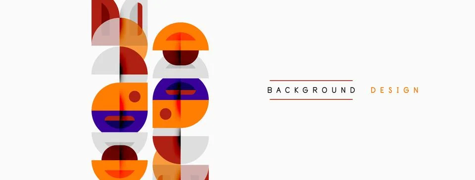 Abstract geometric pattern. Circles, rectangles overlap creating modern visua イラスト素材
