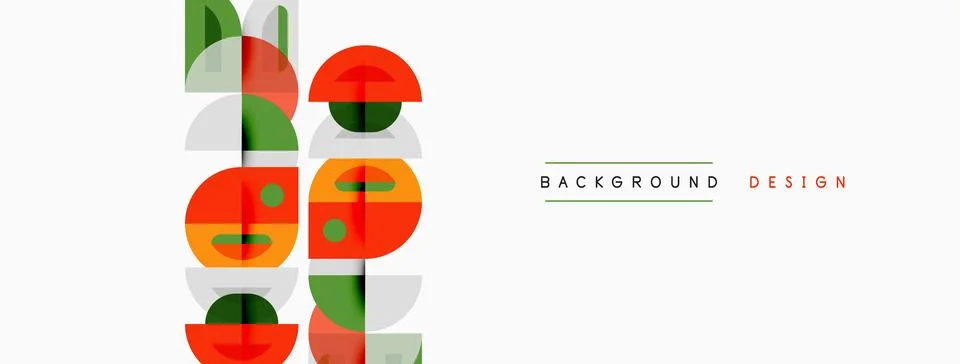 Abstract geometric pattern. Circles, rectangles overlap creating modern visua Stock Illustration