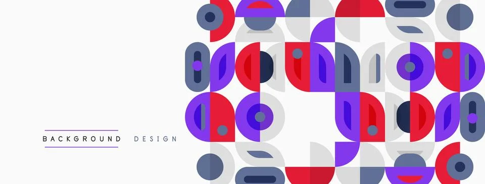 Abstract geometric pattern. Circles, rectangles overlap creating modern visua Stockillustratie