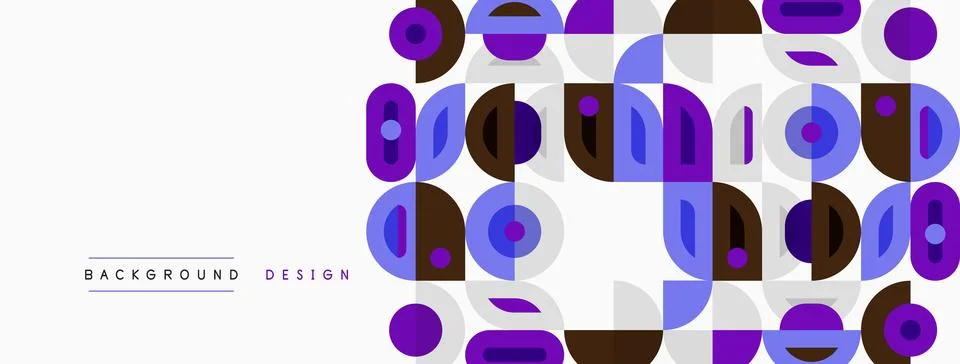 Abstract geometric pattern. Circles, rectangles overlap creating modern desig イラスト素材