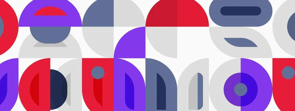 Abstract geometric pattern. Circles, rectangles, squares repeat creating mode 库存插图