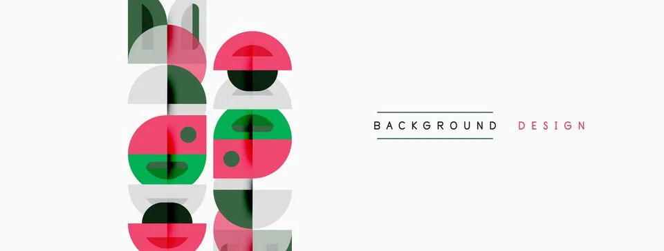 Abstract geometric pattern. Circles, semicircles, rectangles create vibrant Illustrazione stock