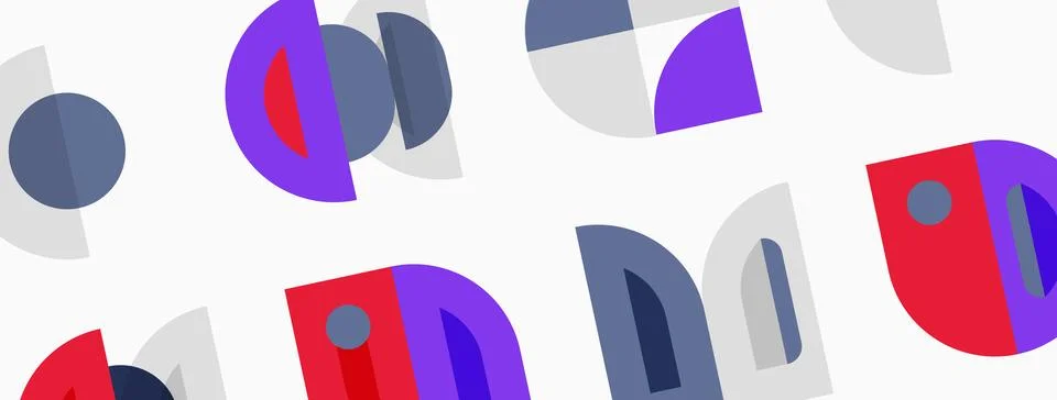 Abstract geometric pattern. Circles, semicircles, shapes overlap creating m.. Stock Illustration