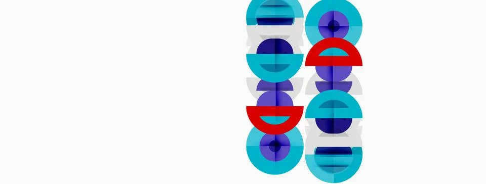 Abstract geometric pattern. Circles, semicircles overlap creating colorful Stock Illustration