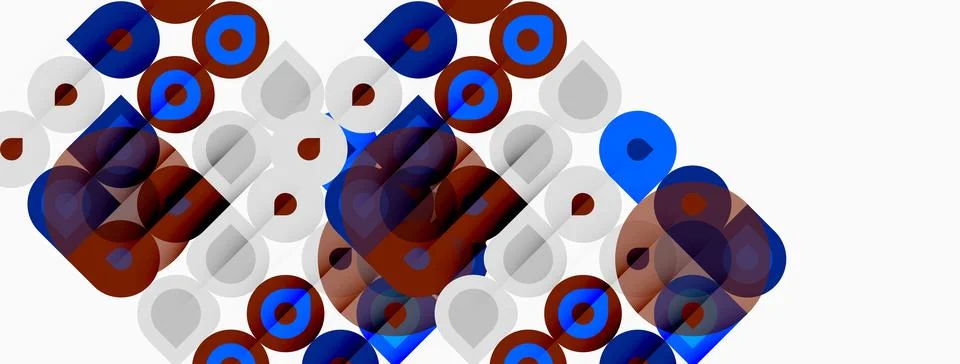 Abstract geometric pattern. Circles, squares overlap creating complex visual 스톡 일러스트