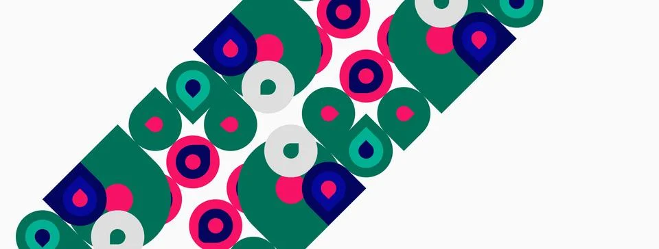 Abstract geometric pattern. Circles, squares, rectangles repeat diagonally. イラスト素材
